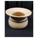 Vintage Crock Spittoon with Blue Line