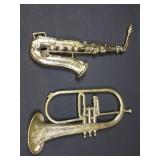 Set of 2 Musical Instrument Wall Hangings / Décor