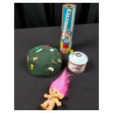 Vintage Girl Group-Girl Scout Beanie, Troll Doll+