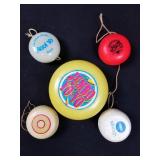Collection of 5 Vintage YoYos - Jumbo, Glow, etc.