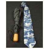Vintage Cowboy Game Day set - Necktie and Umbrella