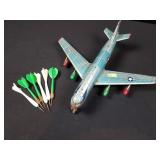 Vintage USAF Metal Plane, Set of Metal Point Darts