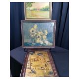 3 Unique Framed Prints-Castle of Gold, Farm, etc.