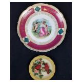 Set of 2 Vintage Décor Plates - Birds & Cupids