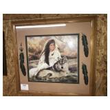 Native American woman framed painting