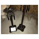 Two decorative lamp stands