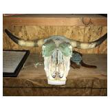 Bull skull with Native American Art