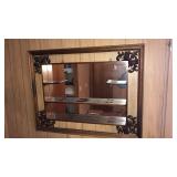 Hanging display mirror