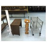 Wine rack, wire cart, rolling desk