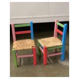 2- Kid's wooden chairs 2- Kid's wooden chairs