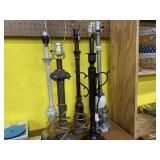 5 - assorted candlestick lamps