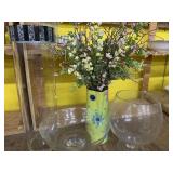 2- Glass Vases  & assorted glass vases