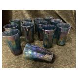 Harvest blue carnival glasses