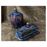 Harvest blue carnival glass Harvest blue carnival glass
