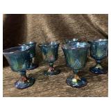 Harvest Blue carnvial glass