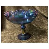 Harvest Blue Carnival glass