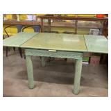 Square Green Wicker Table