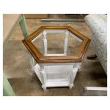 brown/white end table