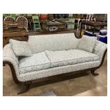 Antique  sofa - blue jacquard