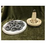 13 fishing jug weights, 14 lb mushroom boat anchor 13 fishing jug weights, 14 lb mushroom boat anchor