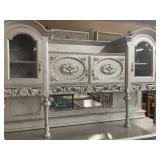 Silver antique china cabinet