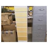7 drawer wooden cabinet - White & yellow 7 drawer wooden cabinet - White & yellow