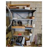 Steel 5 shelf shelving unit & contents