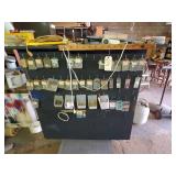 Rolling display pegboard & contents Rolling display pegboard & contents