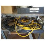 Steel storage shelf & 220v extension cords Steel storage shelf & 220v extension cords