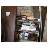 Table top, doors, shelving, license plates, & misc