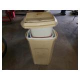 7 - assorted trash cans