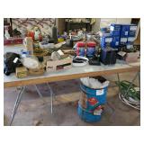 Water hoses, rags, door table, & misc