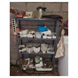 Steel storage shelf & contents Steel storage shelf & contents