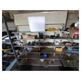 Storage shelf, trailer hitches, contents Storage shelf, trailer hitches, contents