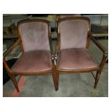 2 - Wood big seat chairs