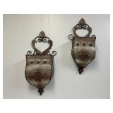 2 Metal Wall Pockets