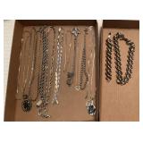 14 Silver-Colored Necklaces