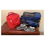 Brunswick ball bag, Code Black bowling ball, etc.
