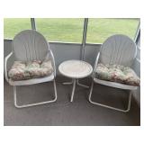 3-Piece Retro Metal Chairs & Table