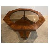 Octagon Beveled Glass Center Coffee Table