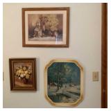 Framed oil and canvas art