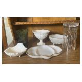 Westmoreland milk glass, crystal, Fire King