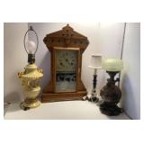 Vintage Seth Thomas Clock & Lamps