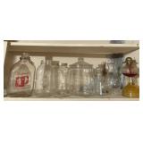 Vintage Borden Gallon Bottle, Oil Lamp, Glassware