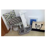 Step Stool, Pillows, Shelf, Picture, Baskets, Tote