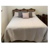 Wood and Wicker Queen Bed