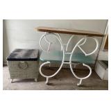 Vintage Rolling Cart & Hamper