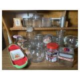 Snack platters, assorted vases and jars