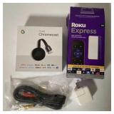 Roku Express & 2 Google ChromeCast ETC.;