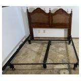Queen Wooden /Wicker Headboard & Metal Frame